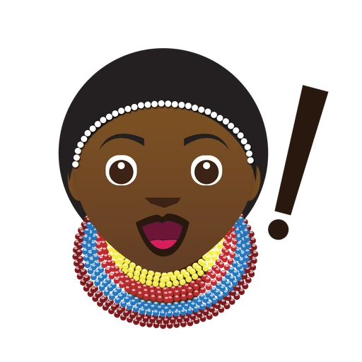 AfroStickers character saying sawa