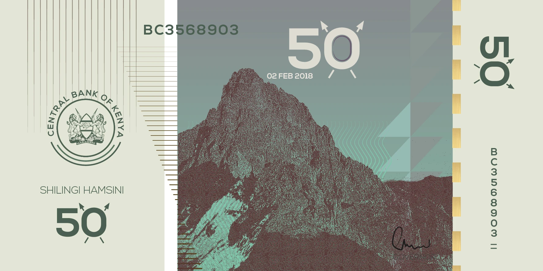 Modern Kenyan shilling concept showing typography system