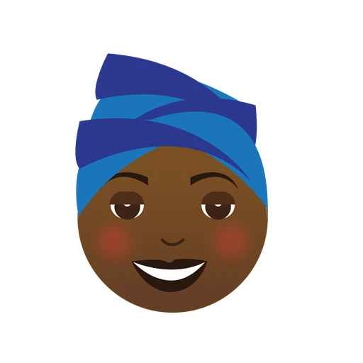AfroStickers character wearing kitenge